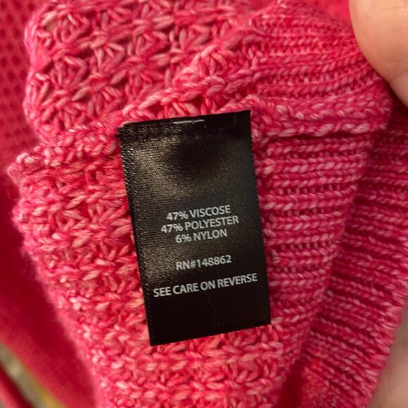 Torrid NWT 3X Virtual Pink Waffle Knit Drop Shoulder V-Neck Pullover Sweater - Picture 4 of 6